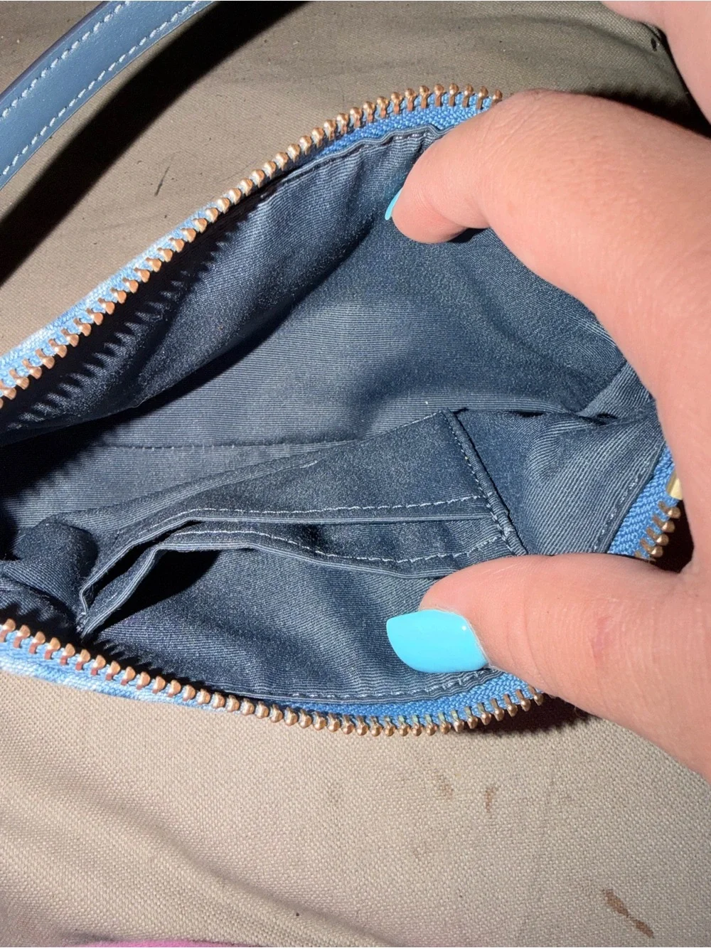 Coach Blue Denim Signature Canvas hand bag